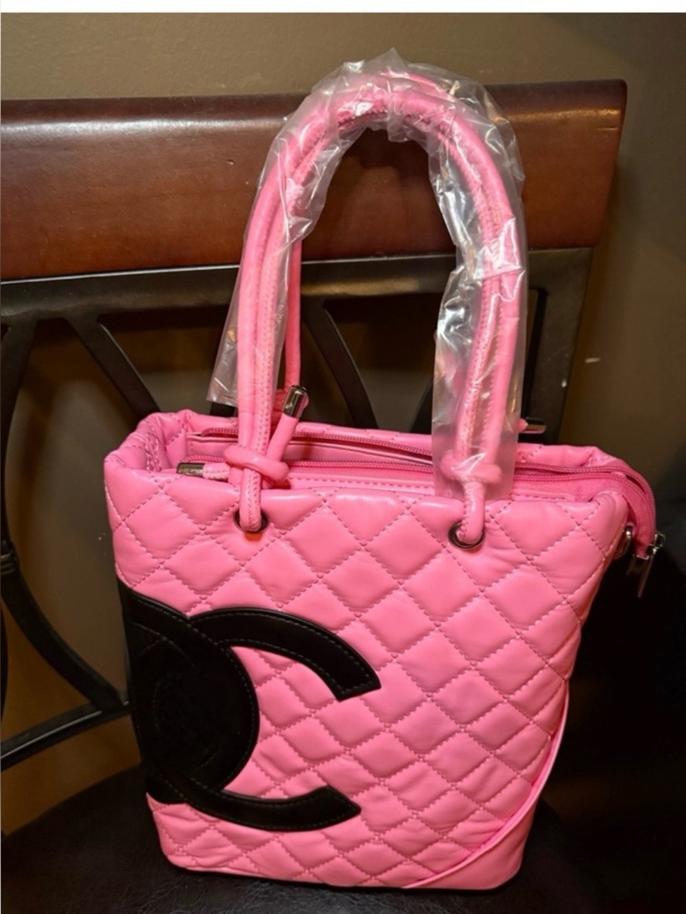 Pink Quilted Tote Bag